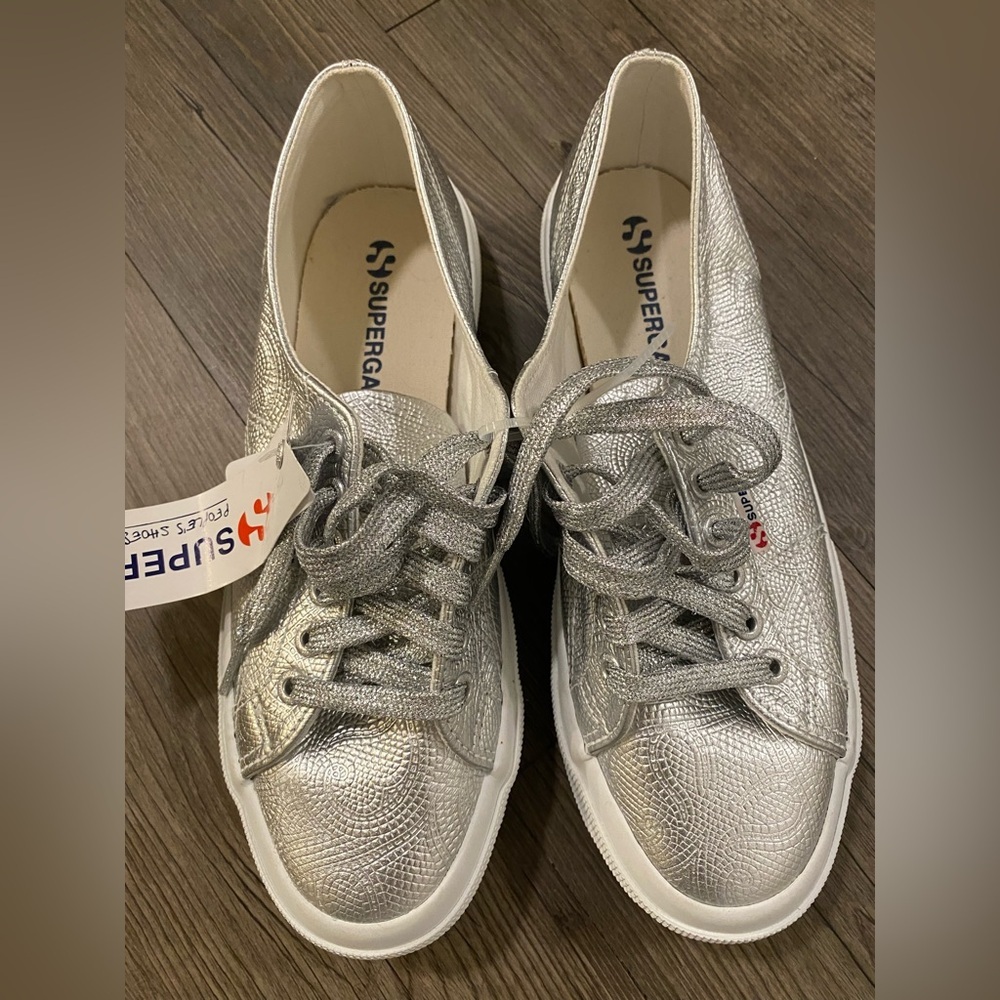 Superga Silver Metallic Sneakers